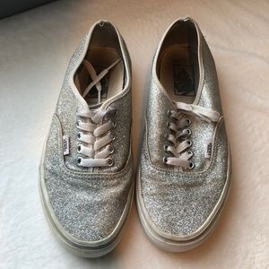Silver sparkly VANS